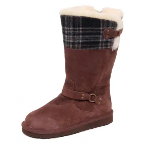 F3438 (NO BOX) stivale bimba girl UGG scarpe brown suede/tissue shoe boot