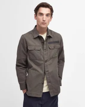 Overshirt verde militare in ripstop di puro cotone