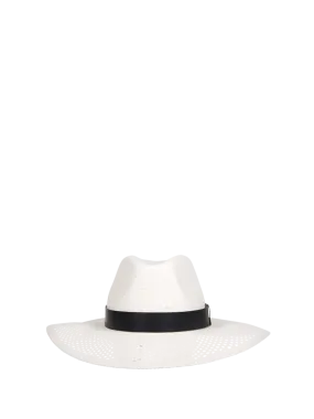 WOMAN MAXMARA WHITE TEXILE PAPER SIDNEY HAT